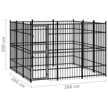 Outdoor Dog Kennel Steel 8.29 M²