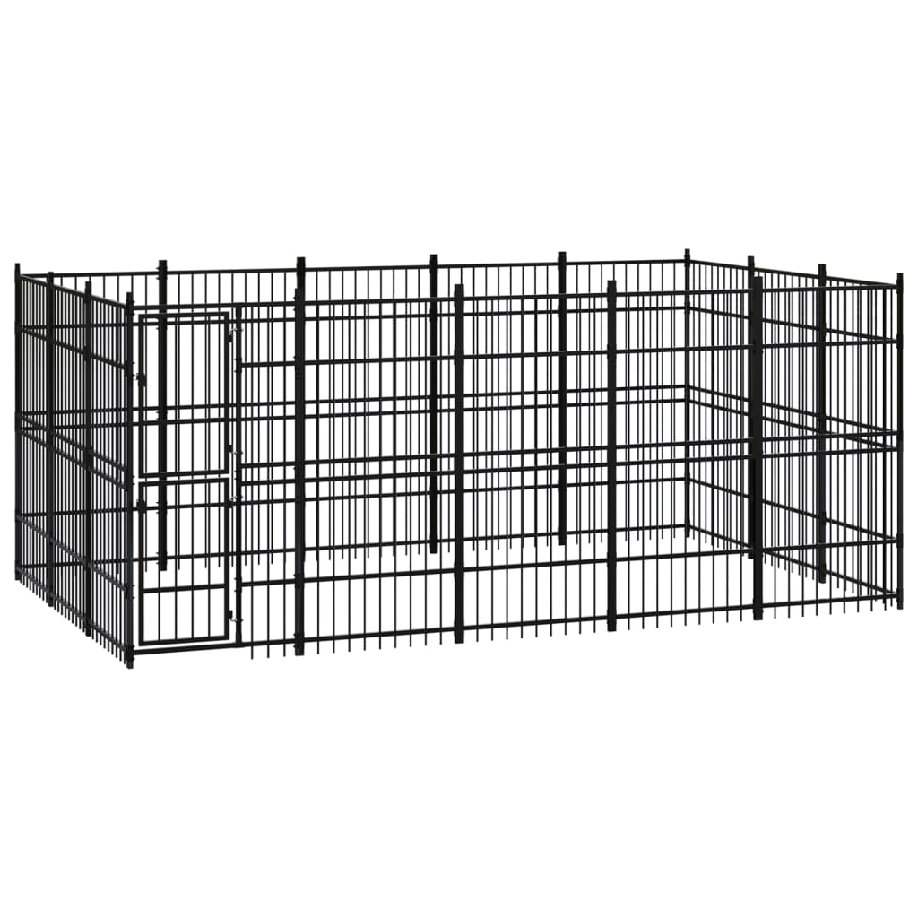 Outdoor Dog Kennel Steel 8.29 M²
