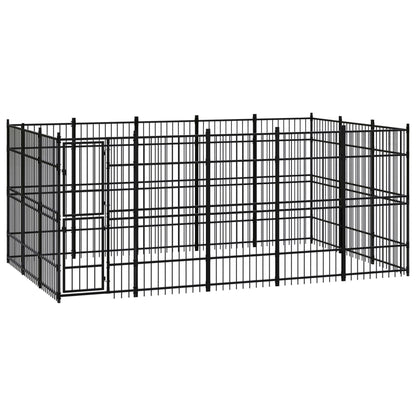 Outdoor Dog Kennel Steel 8.29 M²