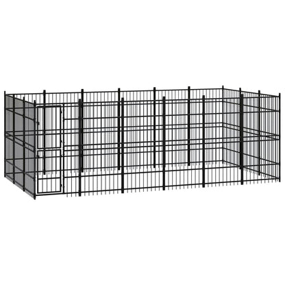 Outdoor Dog Kennel Steel 8.29 M²