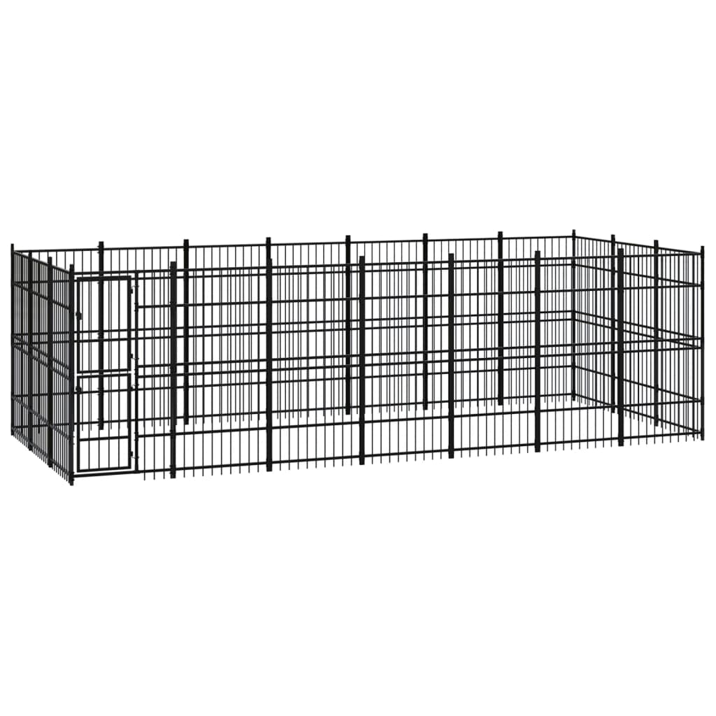 Outdoor Dog Kennel Steel 8.29 M²