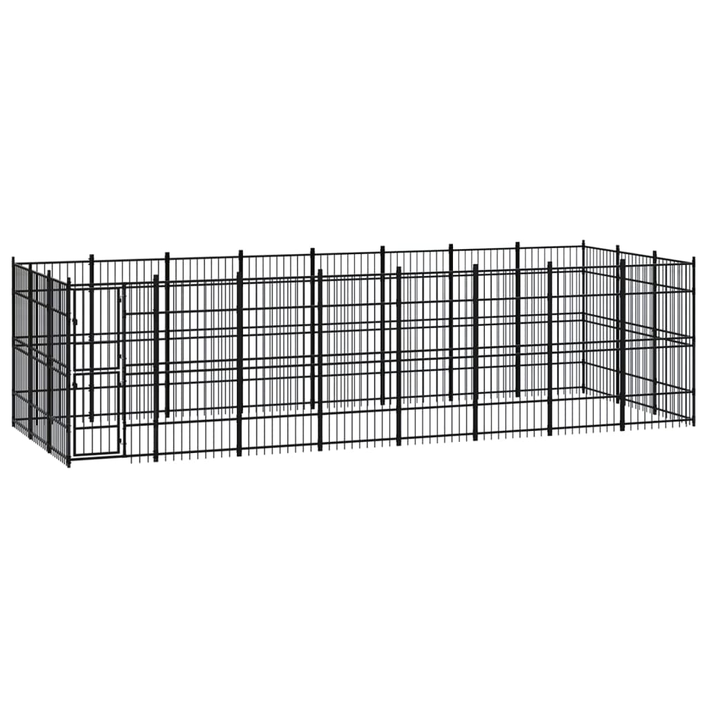 Outdoor Dog Kennel Steel 8.29 M²