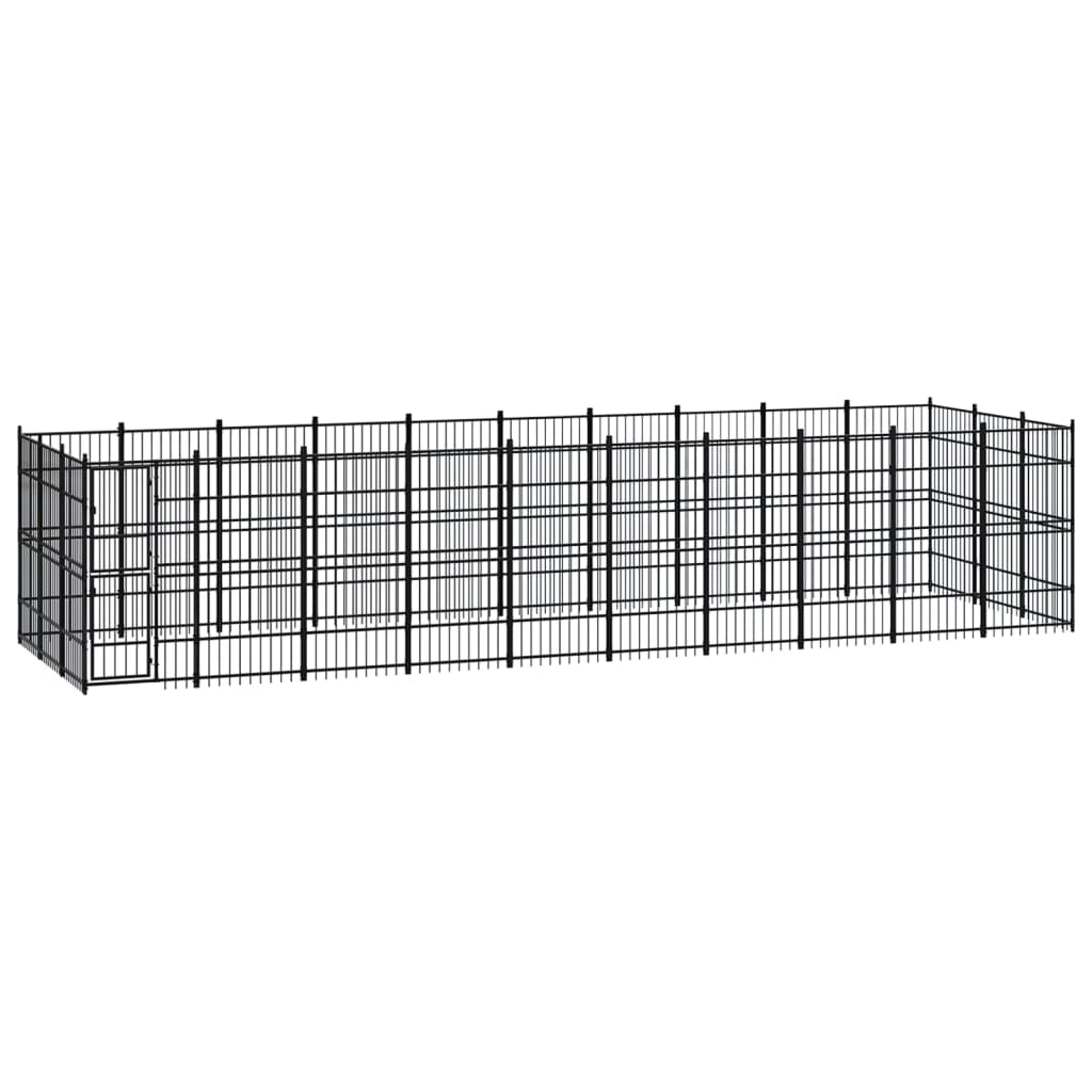 Outdoor Dog Kennel Steel 8.29 M²