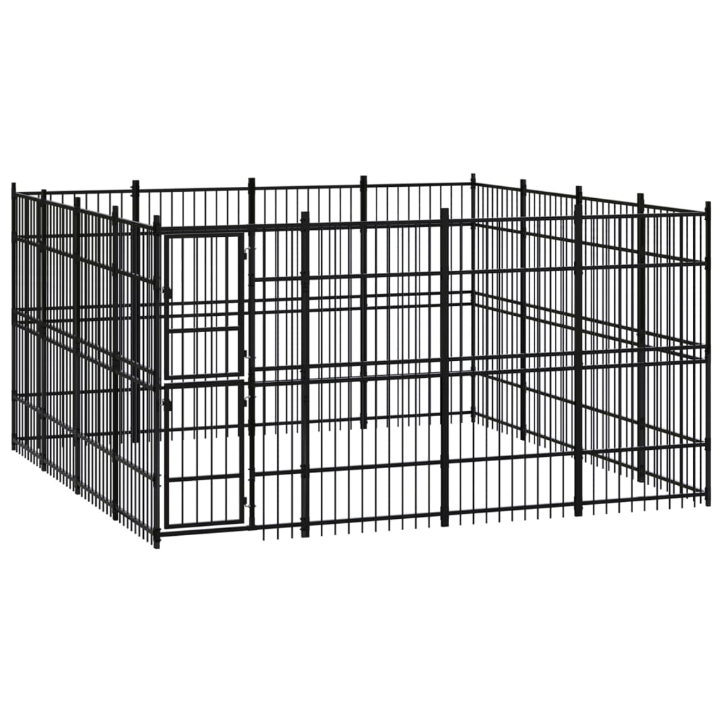 Outdoor Dog Kennel Steel 8.29 M²