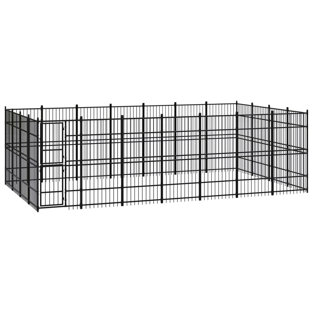 Outdoor Dog Kennel Steel 8.29 M²