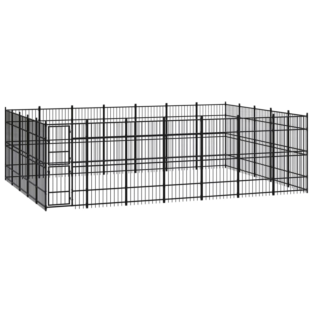 Outdoor Dog Kennel Steel 8.29 M²