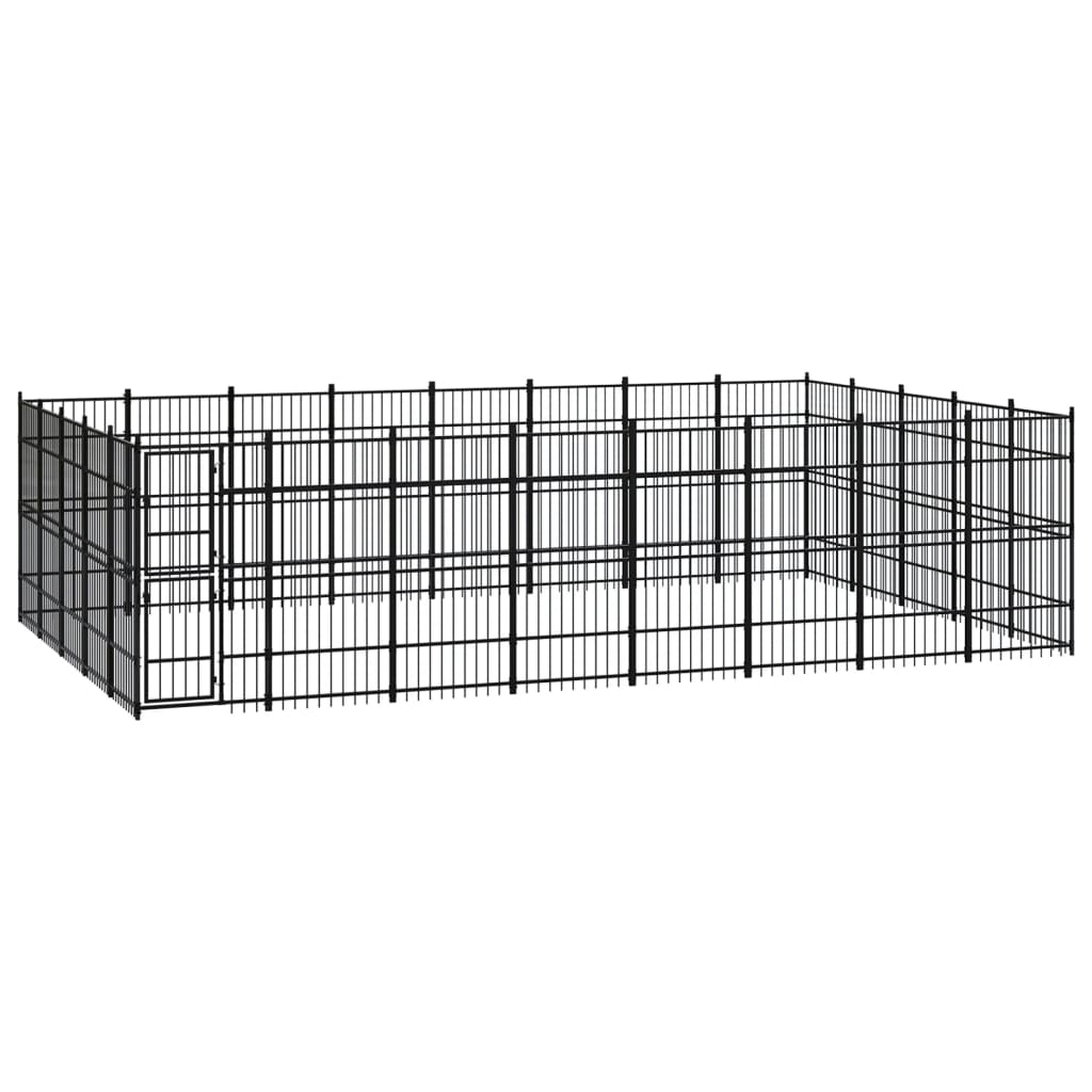 Outdoor Dog Kennel Steel 8.29 M²