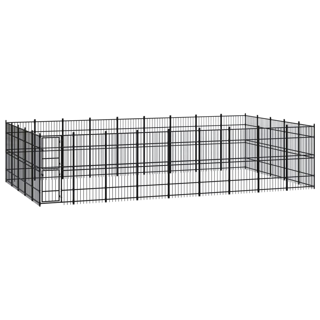 Outdoor Dog Kennel Steel 8.29 M²