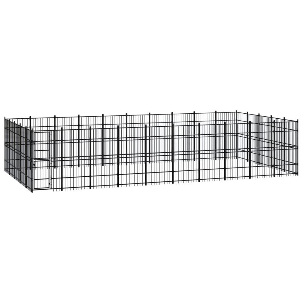 Outdoor Dog Kennel Steel 8.29 M²