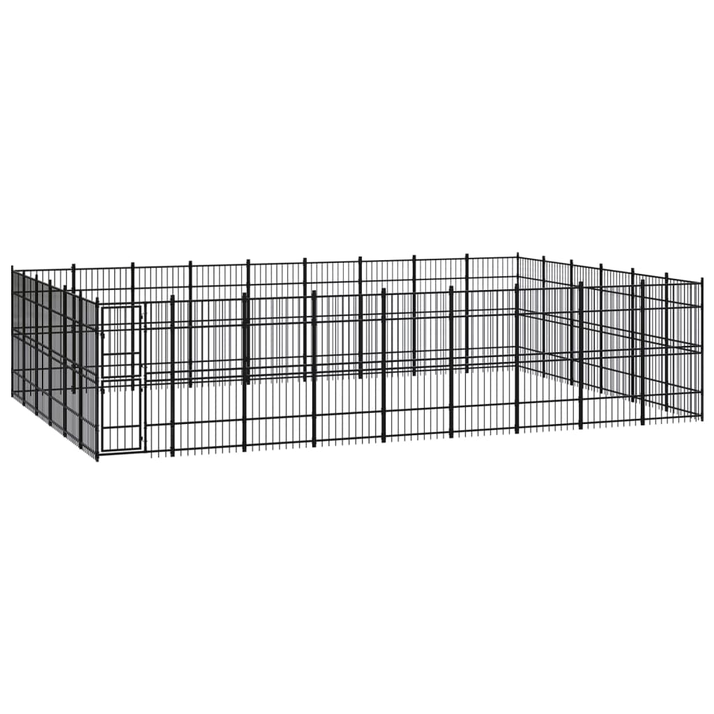 Outdoor Dog Kennel Steel 8.29 M²