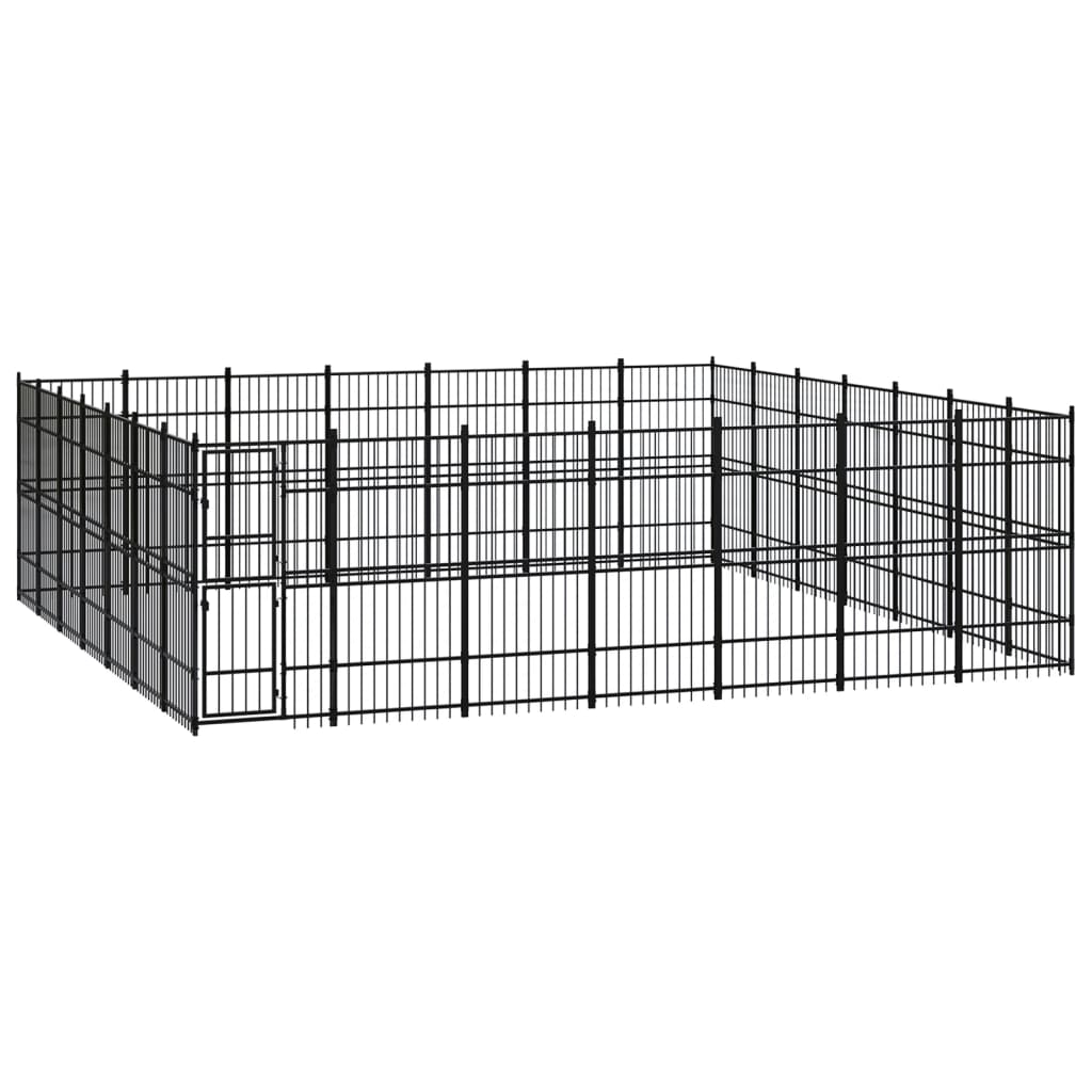 Outdoor Dog Kennel Steel 8.29 M²