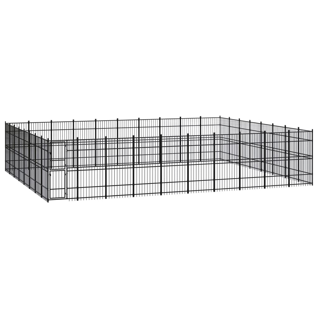 Outdoor Dog Kennel Steel 8.29 M²