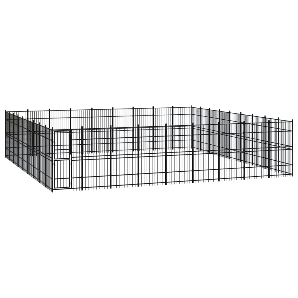 Outdoor Dog Kennel Steel 8.29 M²