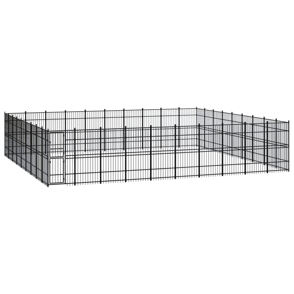 Outdoor Dog Kennel Steel 8.29 M²