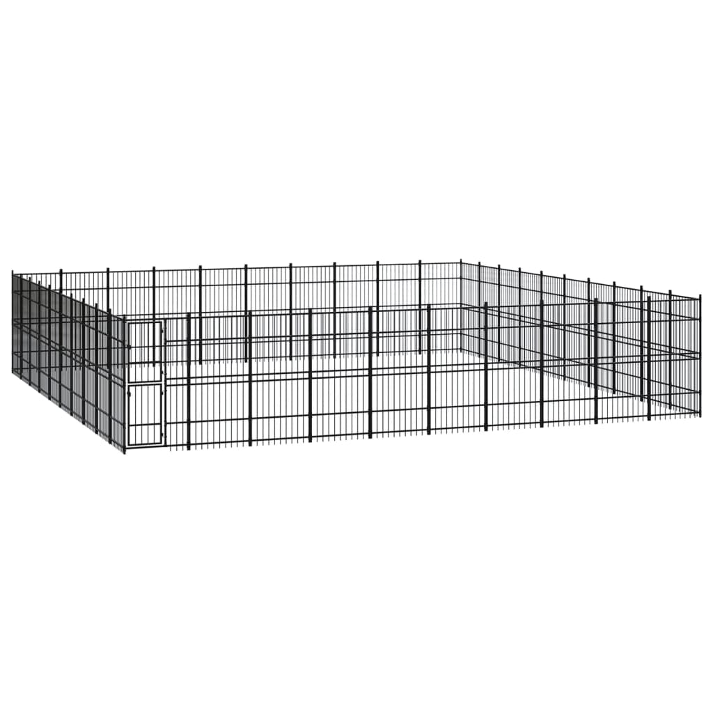 Outdoor Dog Kennel Steel 8.29 M²