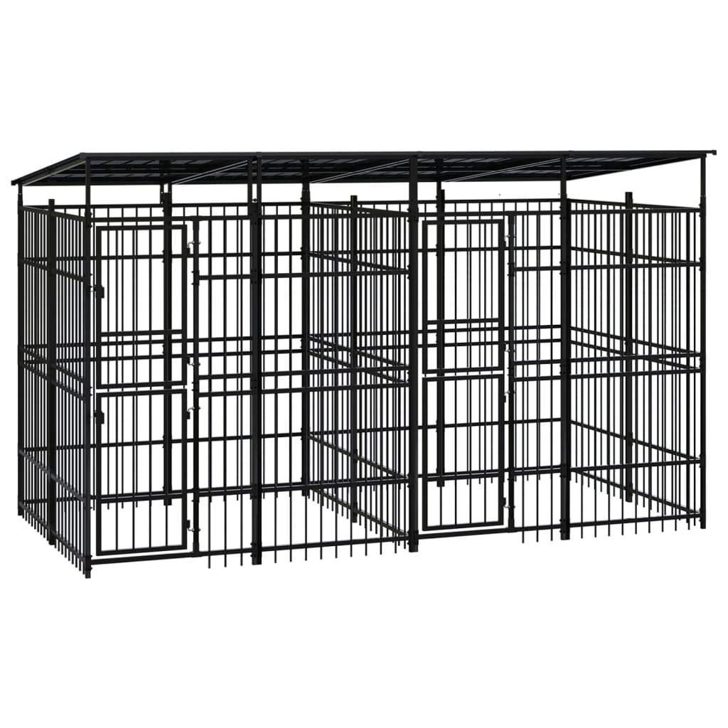 Outdoor Dog Kennel Steel 11.06 M²