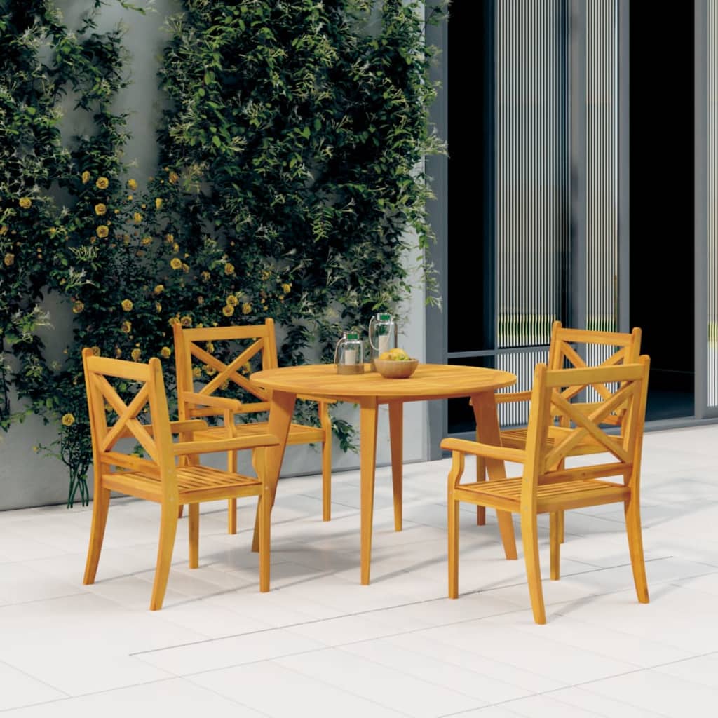 Outdoor Dining Chairs 2 Pcs Solid Wood Acacia