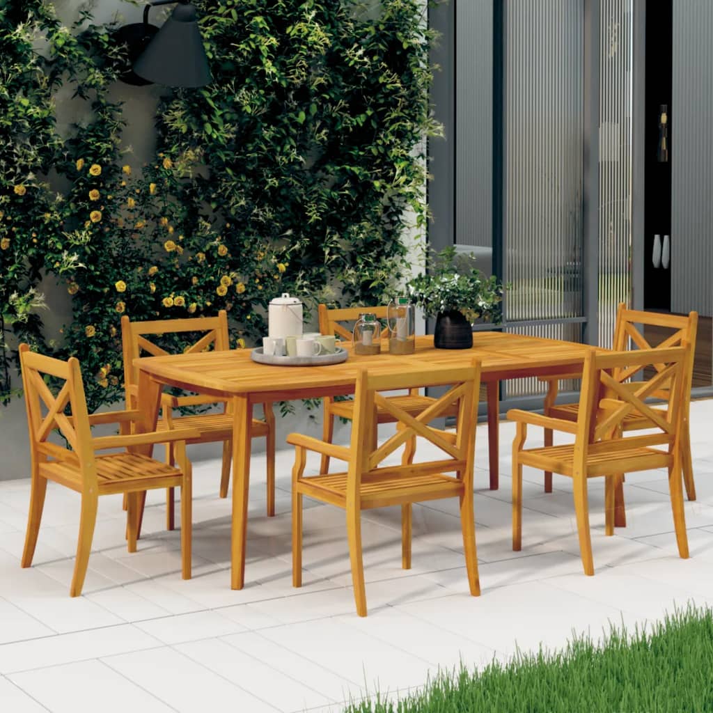 Outdoor Dining Chairs 2 Pcs Solid Wood Acacia