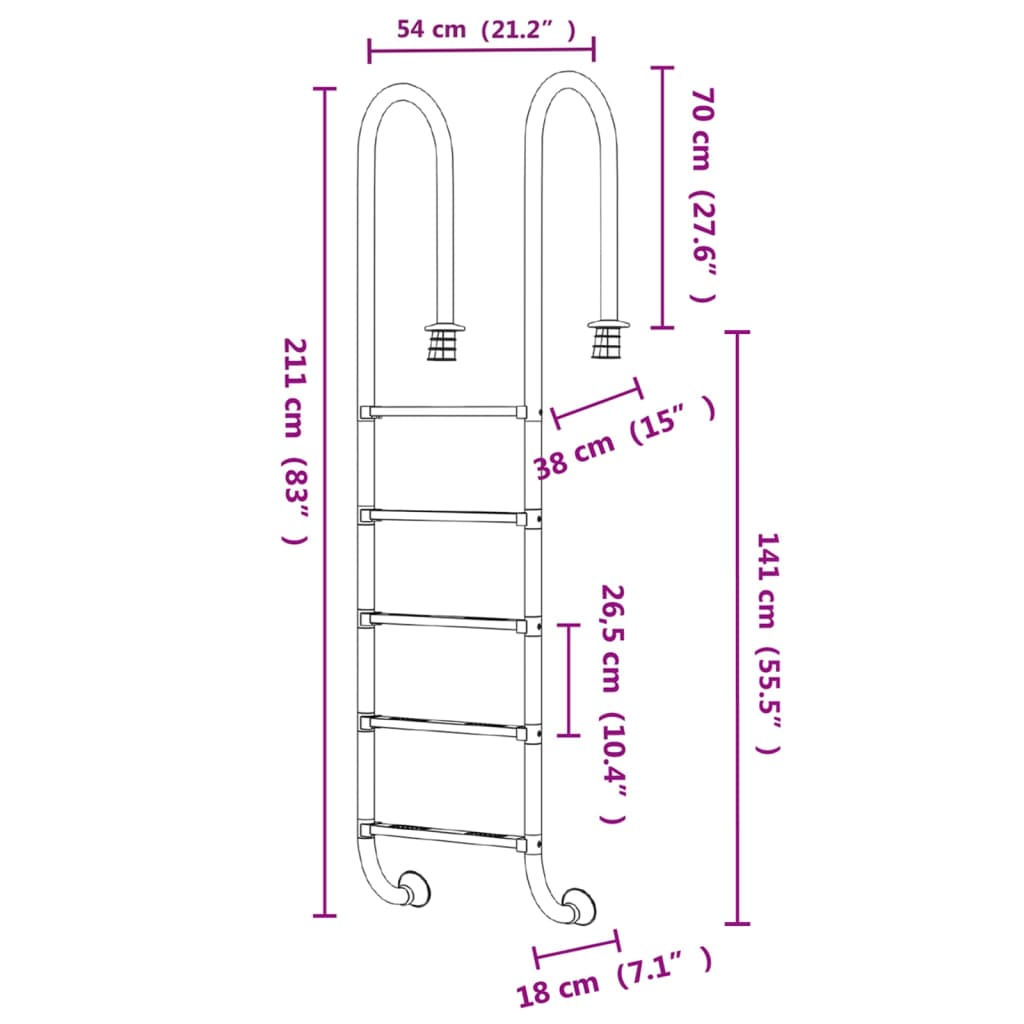 Pool Ladder 304 Stainless Steel