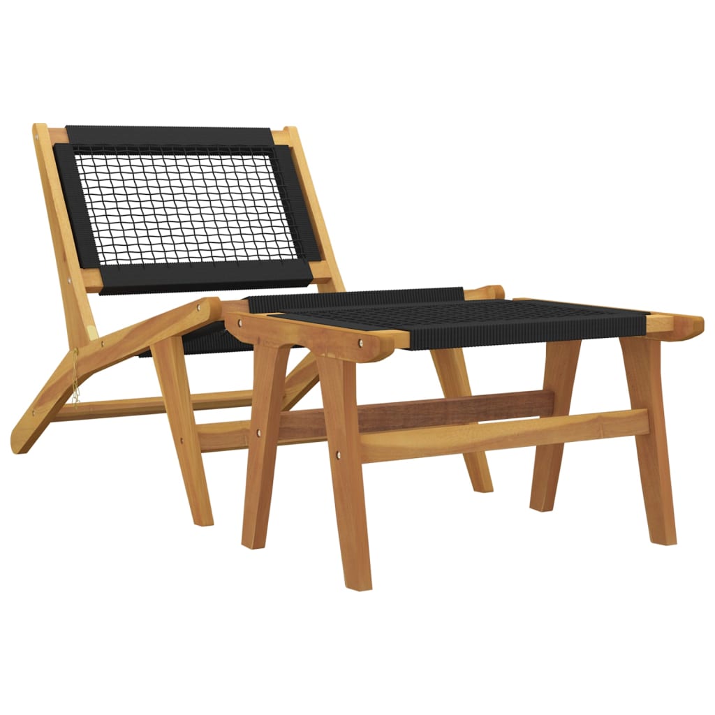 Garden Chair Solid Wood Teak And Polyester