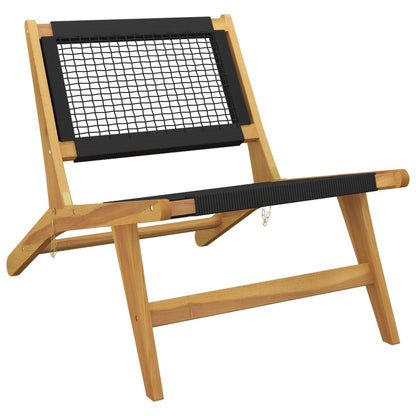 Garden Chair Solid Wood Teak And Polyester