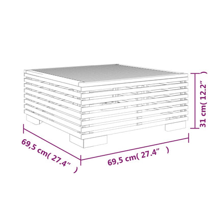 Garden Coffee 69.5X69.5X31 Cm Solid Wood Teak