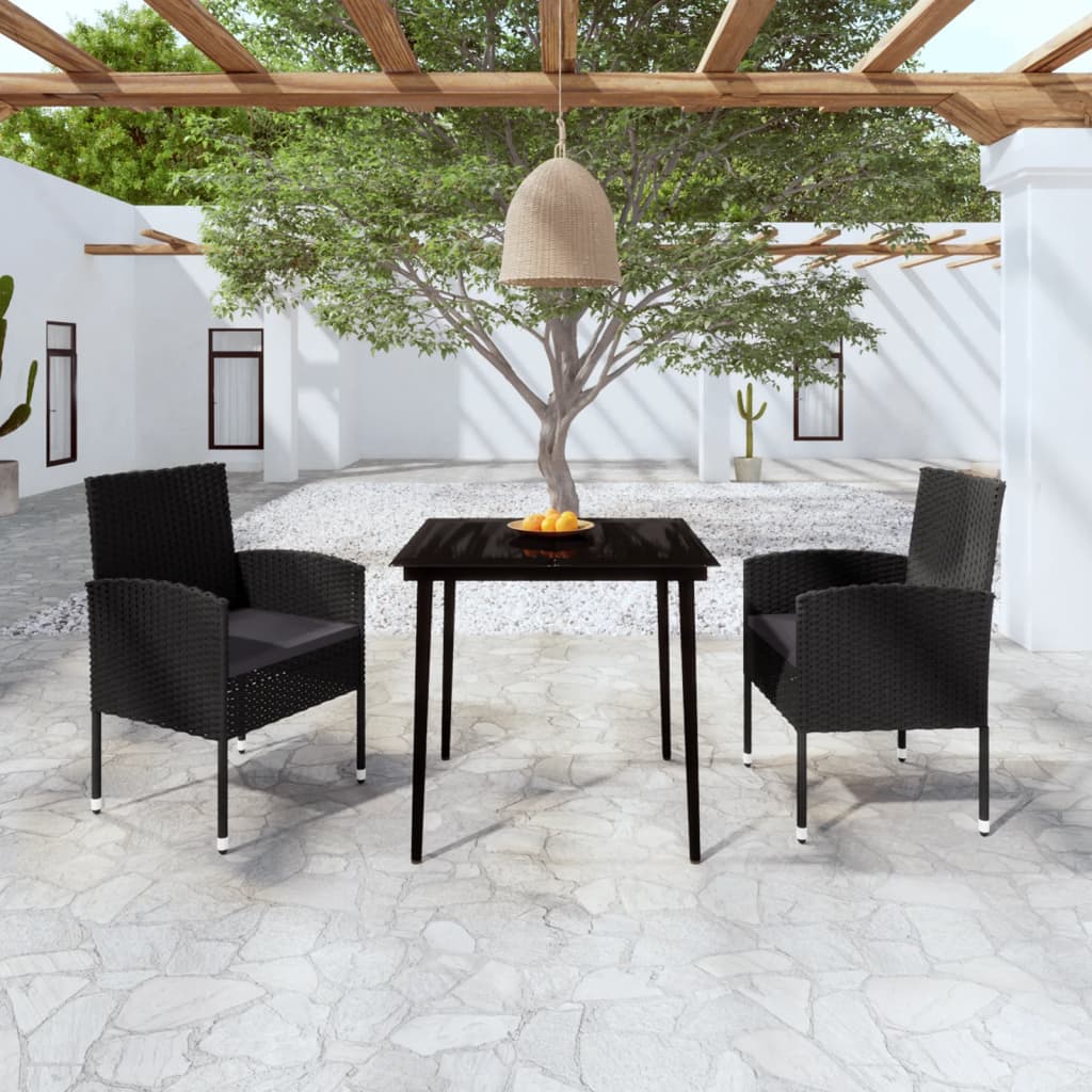 5 Piece Garden Dining Set With Cushions Poly Rattan