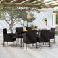5 Piece Garden Dining Set With Cushions Poly Rattan