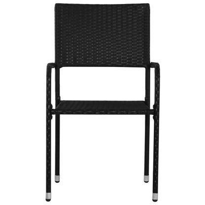 Garden Dining Chairs 2 Pcs Stackable Poly Rattan