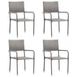 Garden Dining Chairs 2 Pcs Stackable Poly Rattan