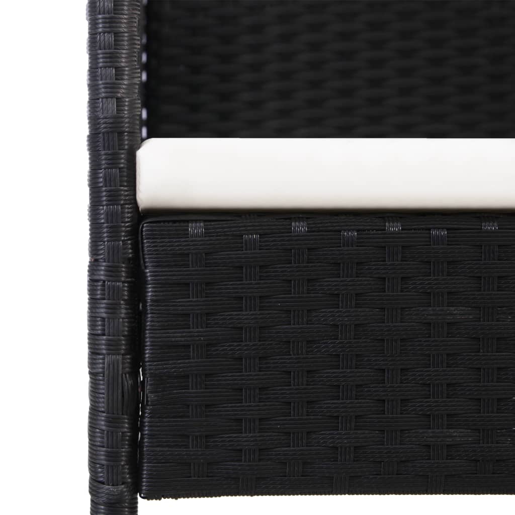 Garden Chairs With Cushions 2 Pcs Black Poly Rattan