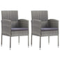 Garden Chairs With Cushions 2 Pcs Black Poly Rattan