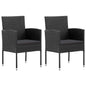 Garden Chairs With Cushions 2 Pcs Black Poly Rattan
