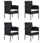 Garden Chairs With Cushions 2 Pcs Black Poly Rattan