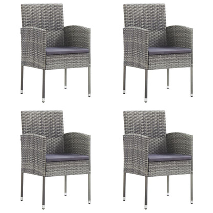 Garden Chairs With Cushions 2 Pcs Black Poly Rattan