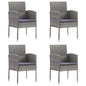 Garden Chairs With Cushions 2 Pcs Black Poly Rattan