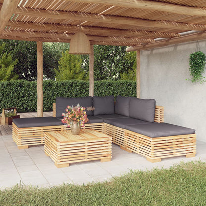 3 Piece Garden Lounge Set With Cushions Solid Wood Teak