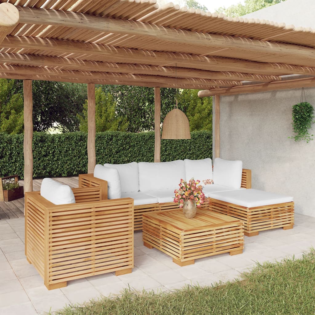 3 Piece Garden Lounge Set With Cushions Solid Wood Teak