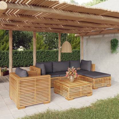 3 Piece Garden Lounge Set With Cushions Solid Wood Teak