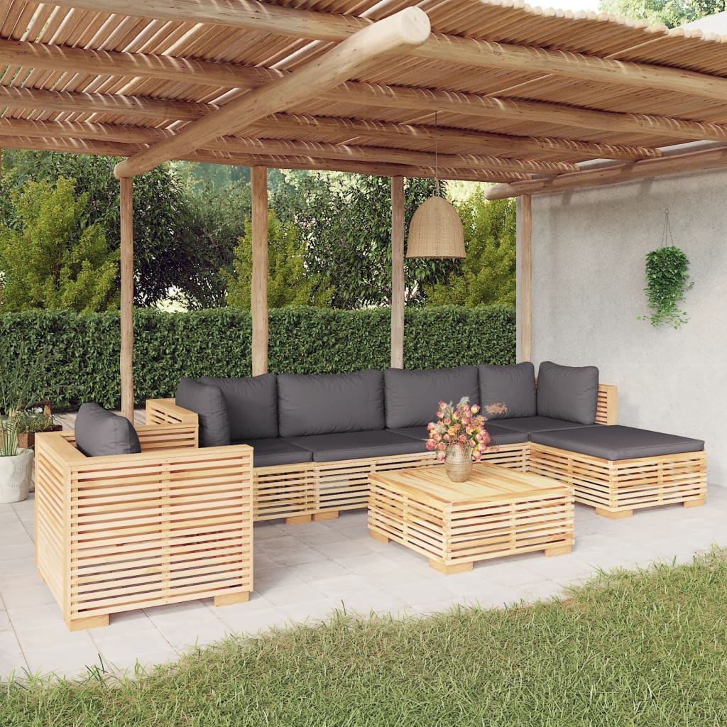3 Piece Garden Lounge Set With Cushions Solid Wood Teak