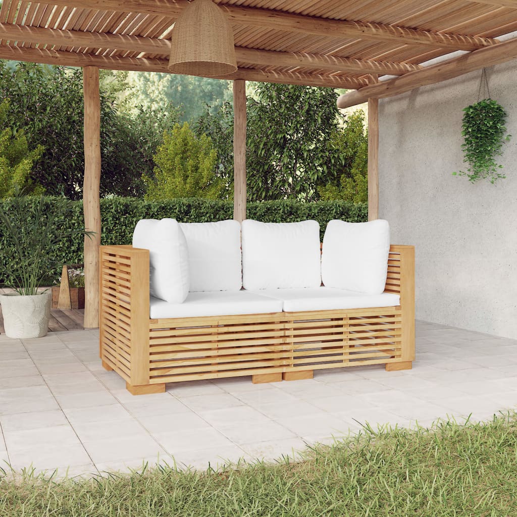3 Piece Garden Lounge Set With Cushions Solid Wood Teak