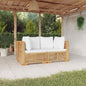 3 Piece Garden Lounge Set With Cushions Solid Wood Teak
