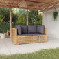 3 Piece Garden Lounge Set With Cushions Solid Wood Teak