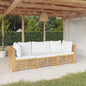 3 Piece Garden Lounge Set With Cushions Solid Wood Teak