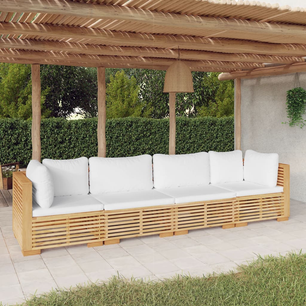 3 Piece Garden Lounge Set With Cushions Solid Wood Teak