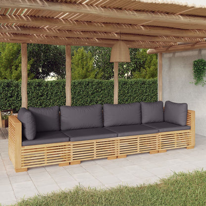 3 Piece Garden Lounge Set With Cushions Solid Wood Teak