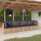 3 Piece Garden Lounge Set With Cushions Solid Wood Teak