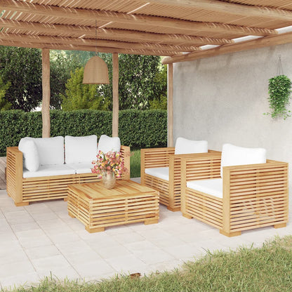3 Piece Garden Lounge Set With Cushions Solid Wood Teak
