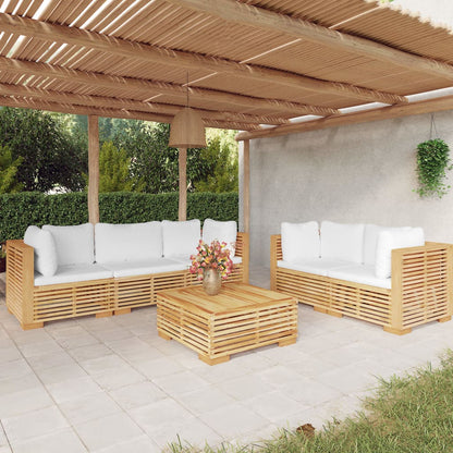 3 Piece Garden Lounge Set With Cushions Solid Wood Teak