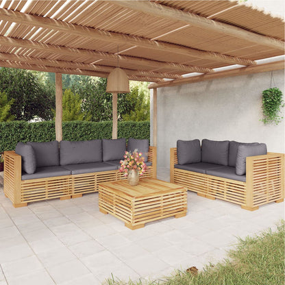 3 Piece Garden Lounge Set With Cushions Solid Wood Teak
